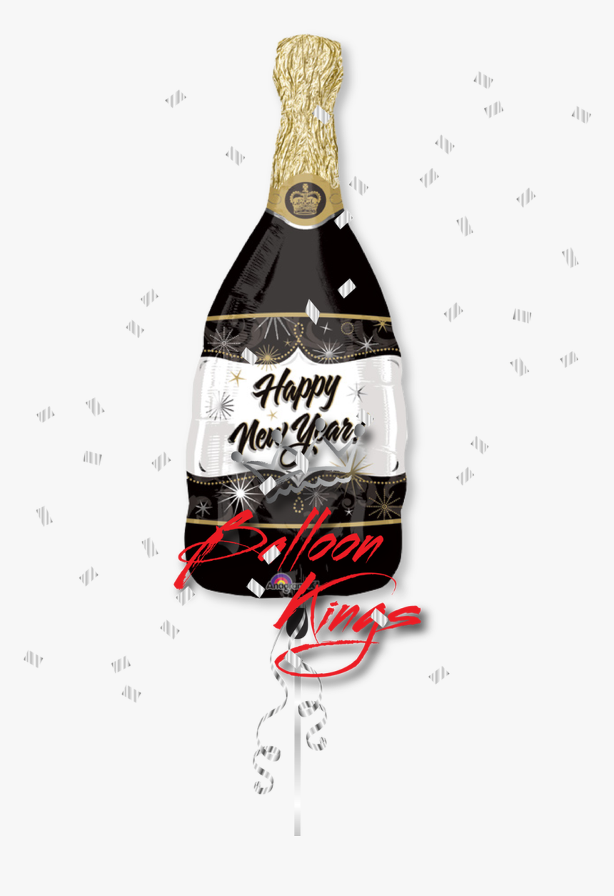 New Year Champagne Bottle - Balloon Wine Bottle, HD Png Download, Free Download