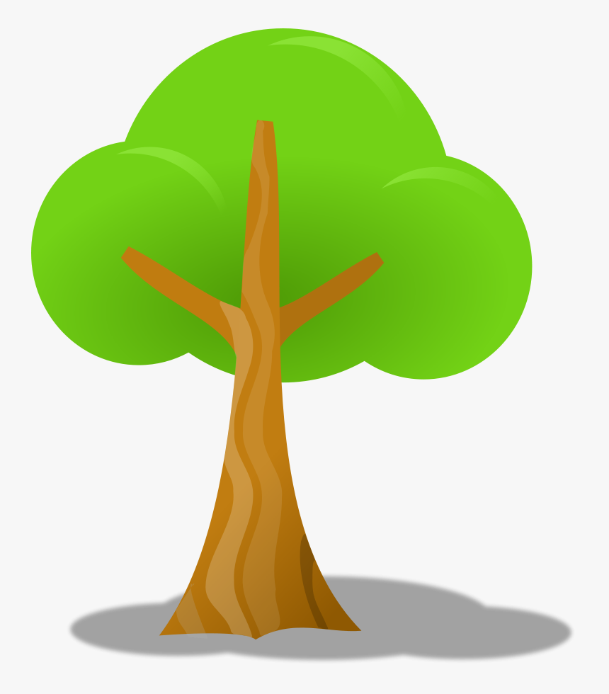 Simple Tree Clipart, Vector Clip Art Online, Royalty - Trees With Three Branches, HD Png Download, Free Download