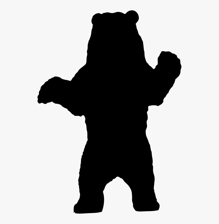 Polar Bear American Black Bear Grizzly Bear Silhouette - Standing Brown Bear Silhouette, HD Png Download, Free Download