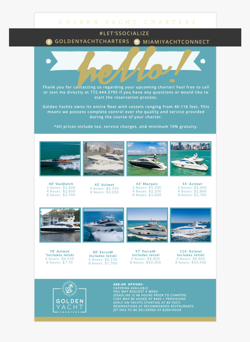 Services That We Have Provided To Golden Yacht Charters, - Flyer, HD Png Download, Free Download