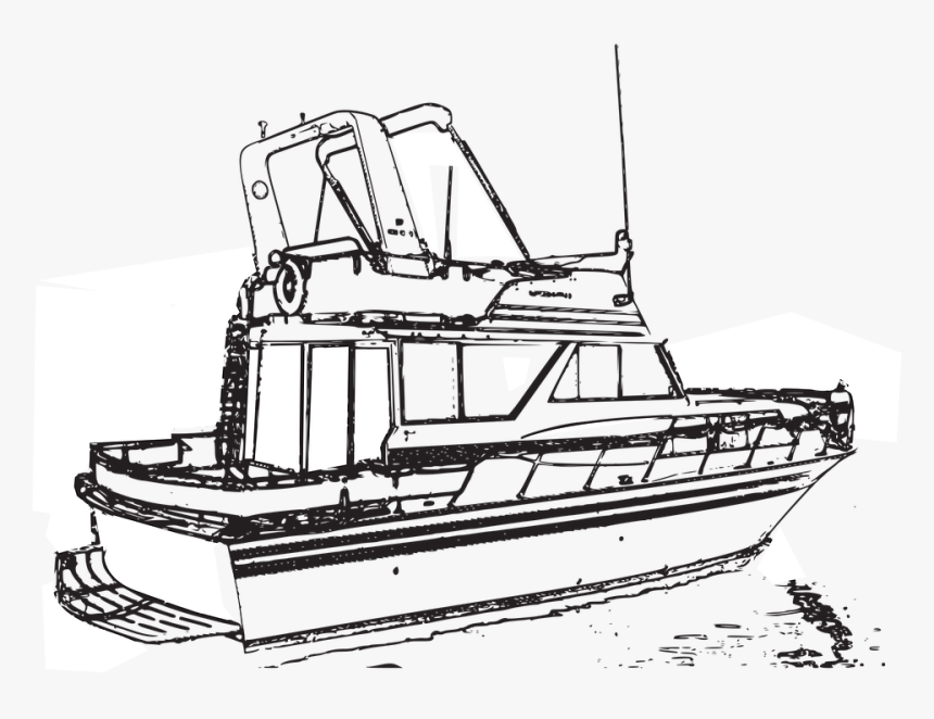 Boat, Marinette, Yacht - Line Art, HD Png Download, Free Download