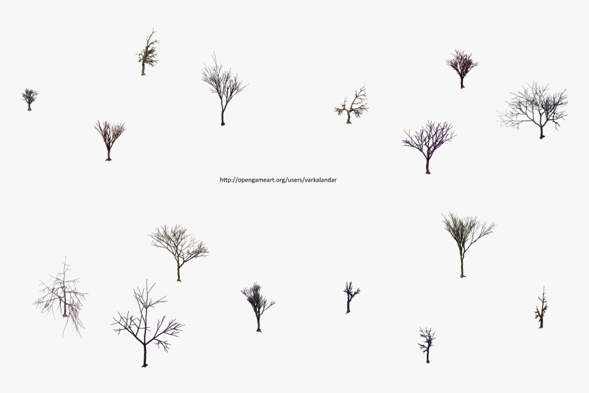 Hjm Dead Trees 3 Alpha - Isometric Line Drawing Tree, HD Png Download, Free Download