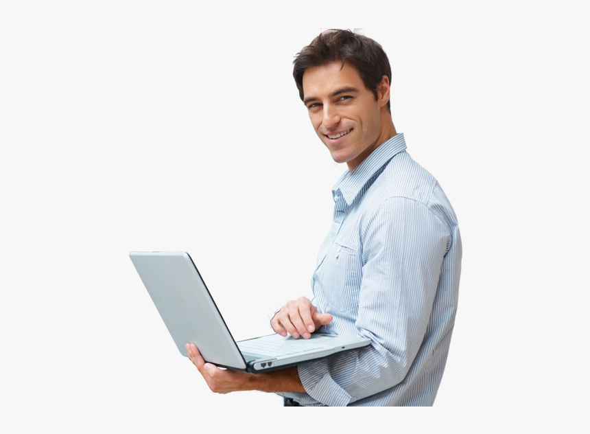 Guy With Computer Png, Transparent Png, Free Download