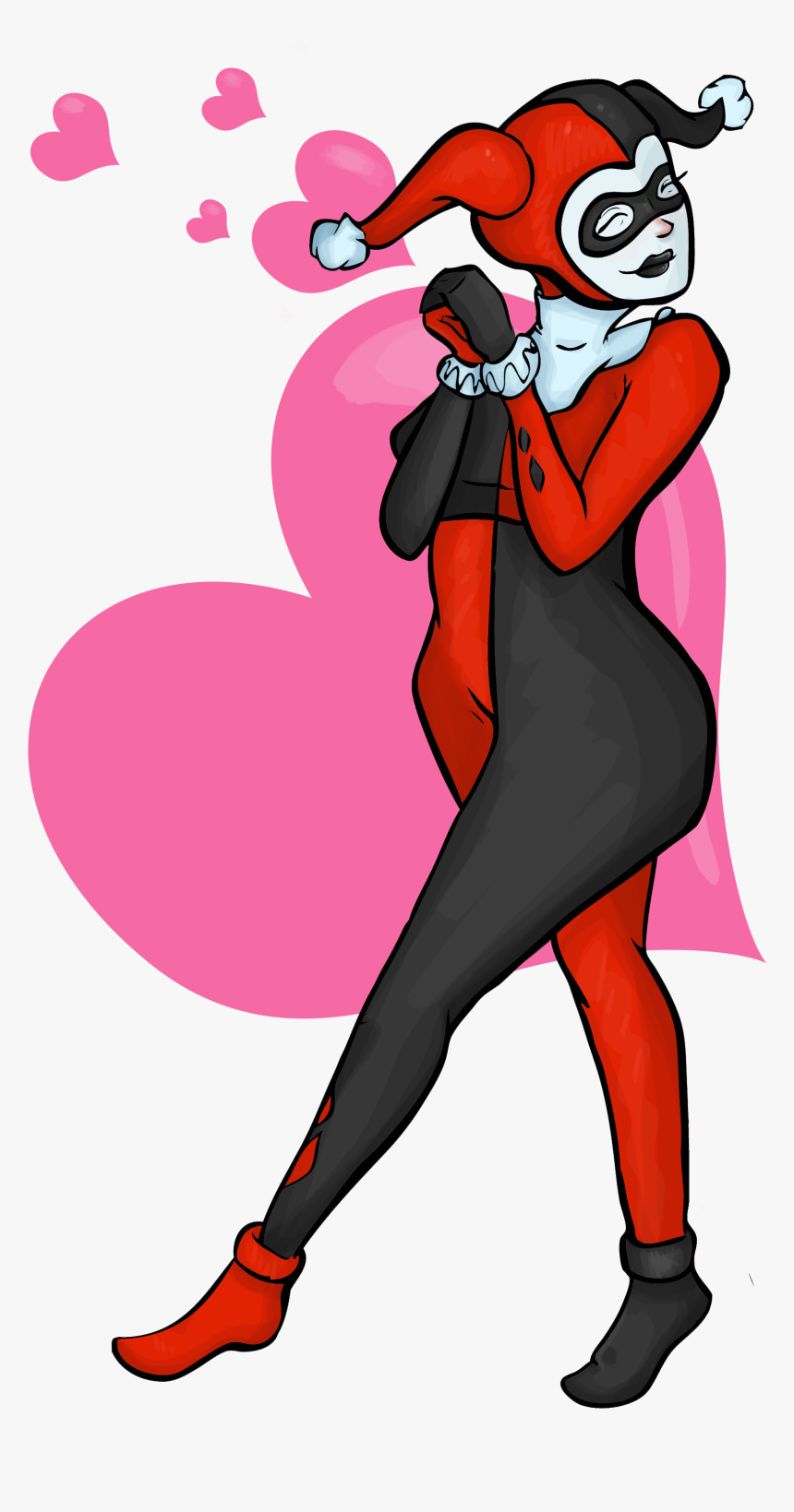 A Cute Harley Quin Drawing Harely Is The Cutest - Cartoon, HD Png Download, Free Download