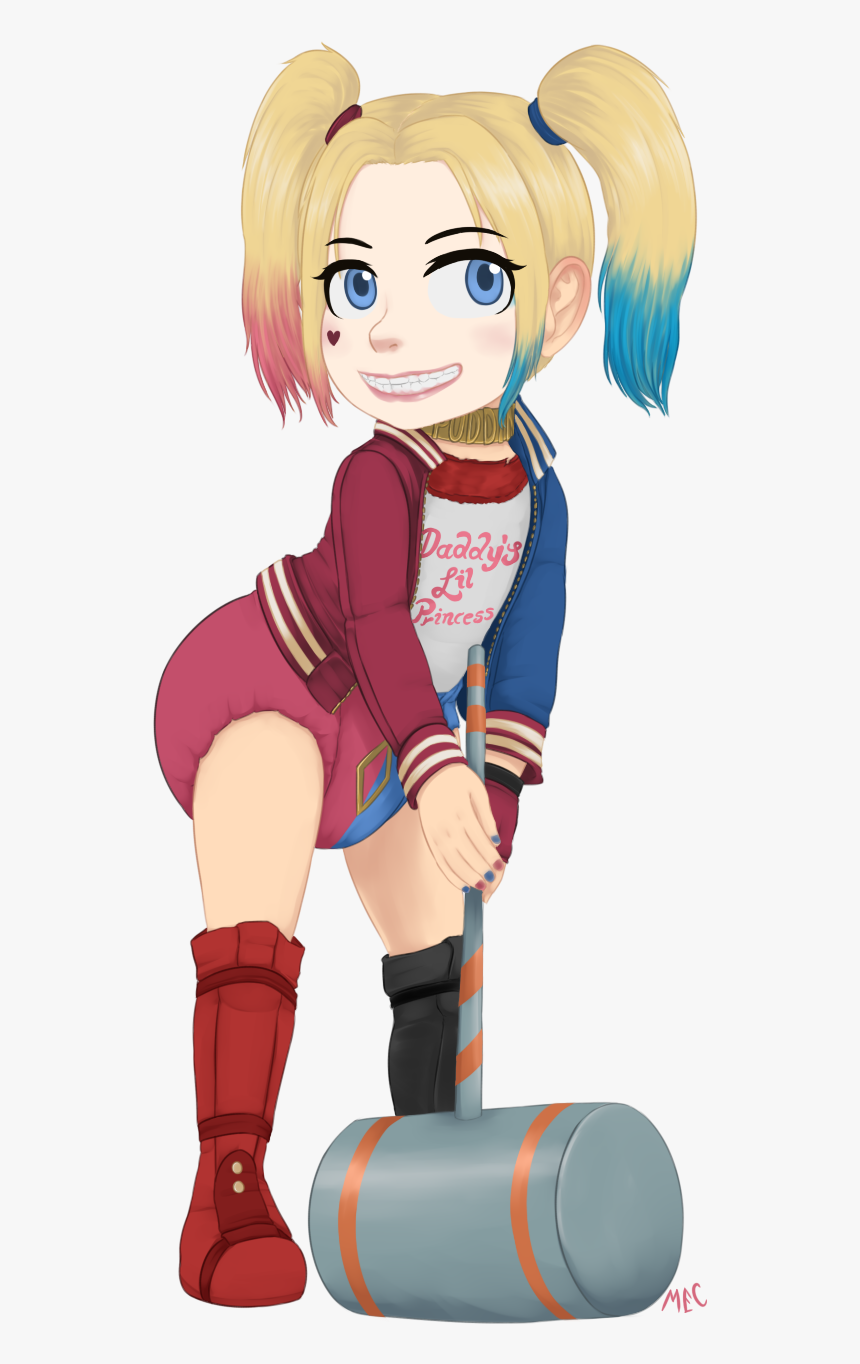 Harley Quinn Age Regression , Png Download - Harley Quinn In Diaper Art, Transparent Png, Free Download