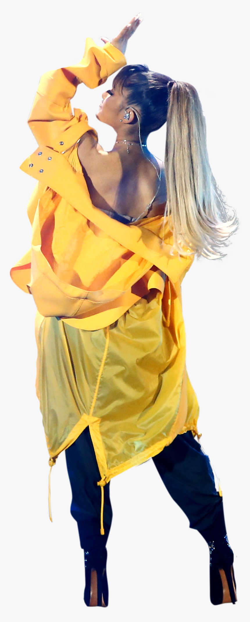 Ariana Grande In Yellow Dress On Stage Png Image - Cosplay, Transparent Png, Free Download