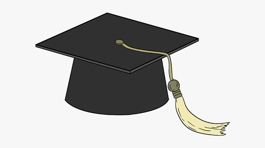 Graduation Hats In The Air Png - Graduation Cap Drawing, Transparent Png, Free Download