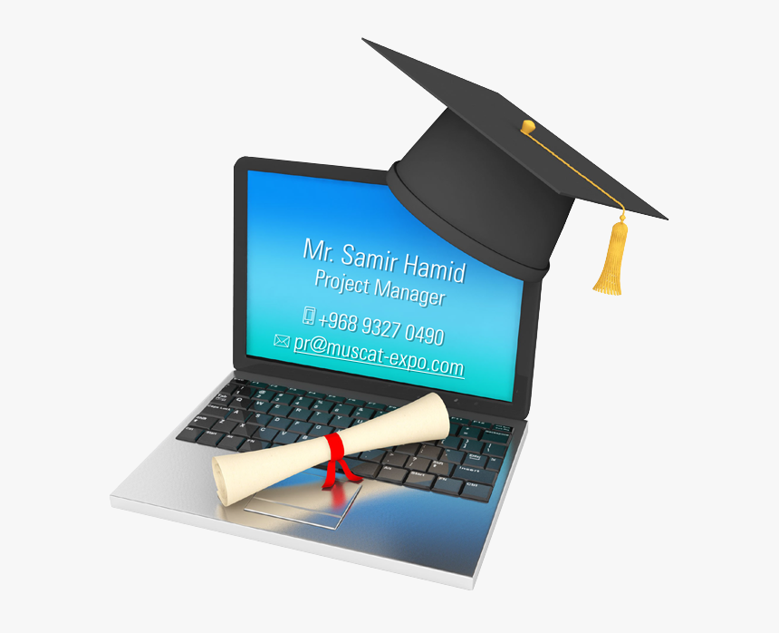 For Exhibiting Enquiries And - Computer With Graduation Hat, HD Png Download, Free Download