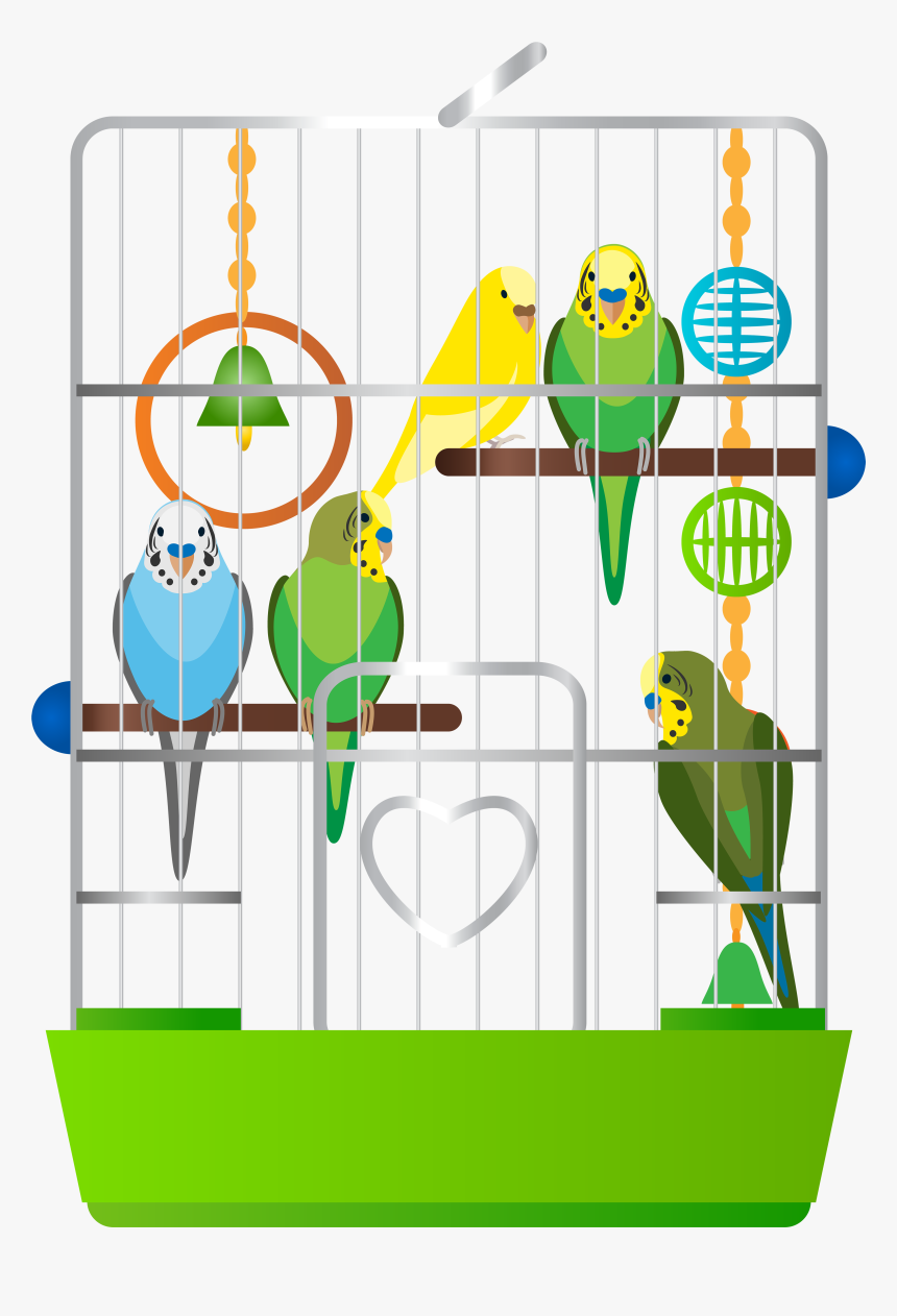 Cage With Parrots Png Clip Art - Birds In A Cage Clipart, Transparent Png, Free Download