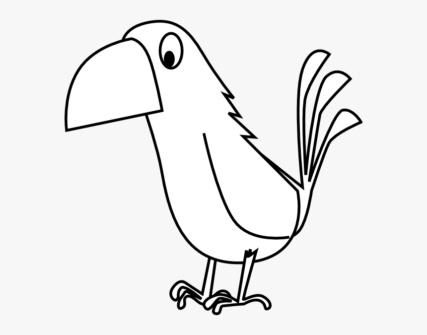 White Cartoon Parrot Svg Clip Arts - Cute Parrot Clip Art Black And White, HD Png Download, Free Download