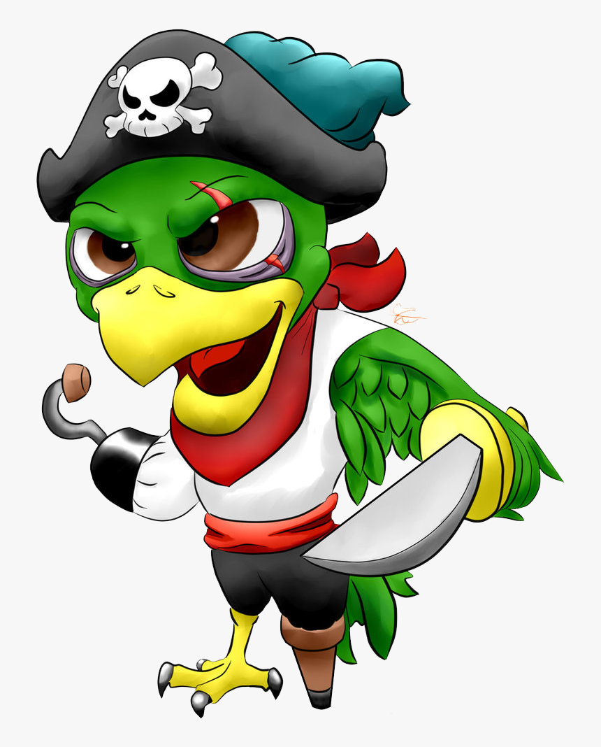 Transparent Pirate Parrot Clipart - Pirate Parrot Transparent Background, HD Png Download, Free Download
