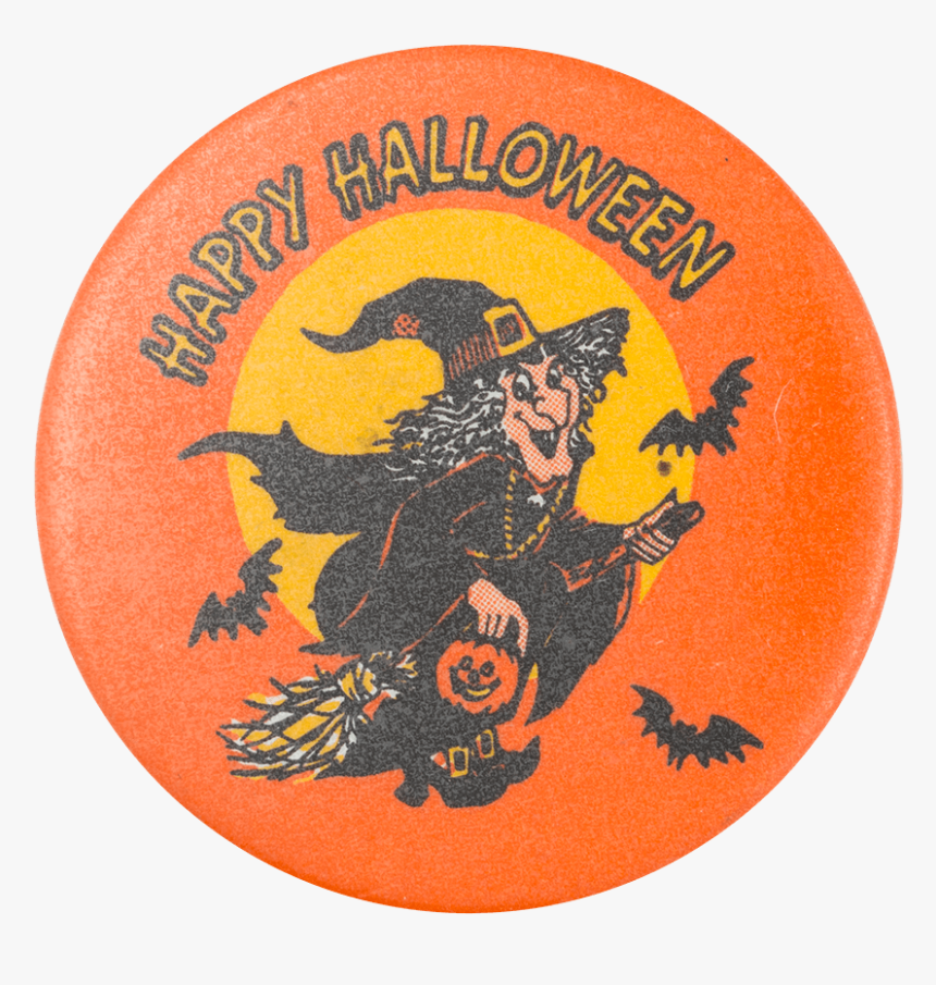 Happy Halloween Witch Event Button Museum - Label, HD Png Download, Free Download