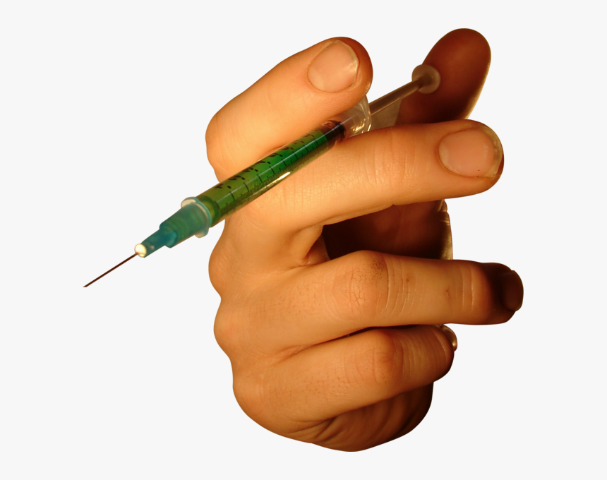 Syringe In Hand Png, Transparent Png, Free Download