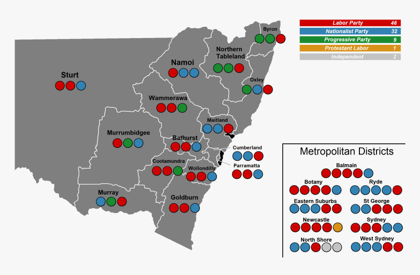 Nsw Election 1925 - Nsw 1999 Election Maps, HD Png Download, Free Download