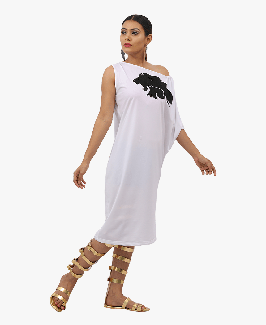 Bahubali 2 White Asymmetric Neck Lionheart Dress - Costume, HD Png Download, Free Download