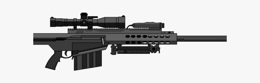 Drawn Snipers Sniper Rifle - Barrett 50 Cal Png, Transparent Png, Free Download