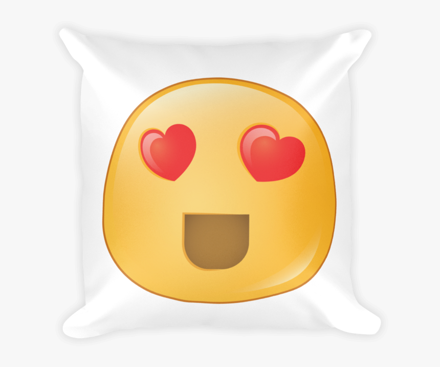 Expressive Heart Eyes Emoji Square Stuffed Pillow - Cushion, HD Png Download, Free Download