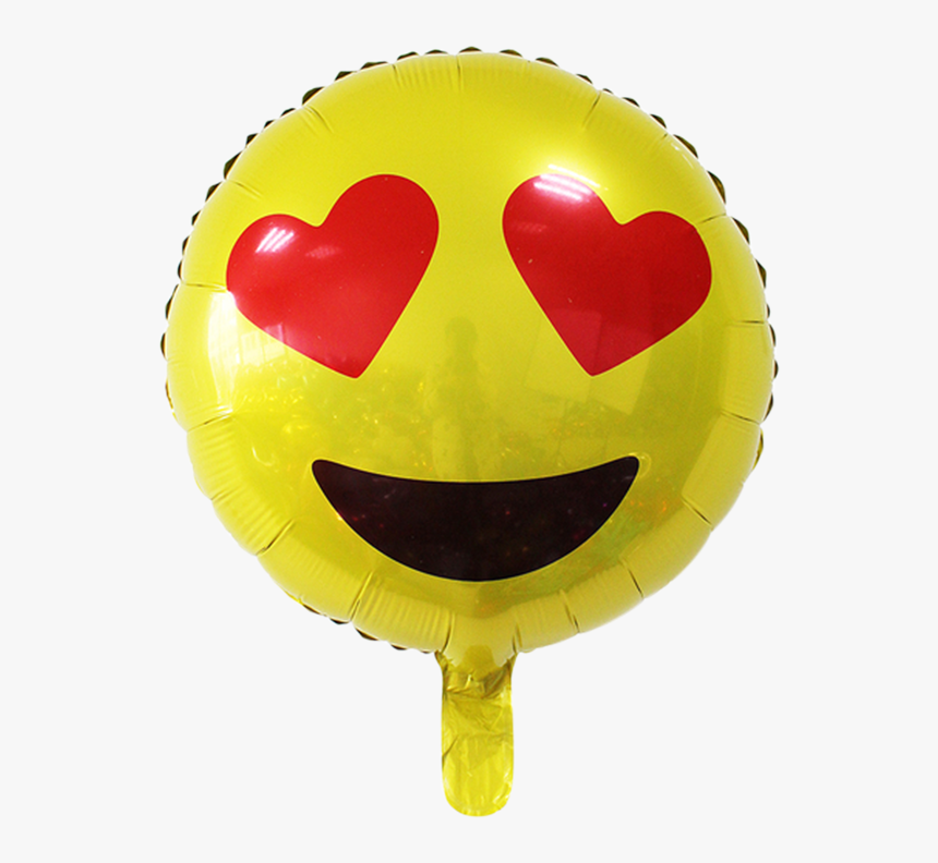 [18 Inch Helium] Emoji Foil Balloon - Heart Eyes Emoji Balloon, HD Png Download, Free Download