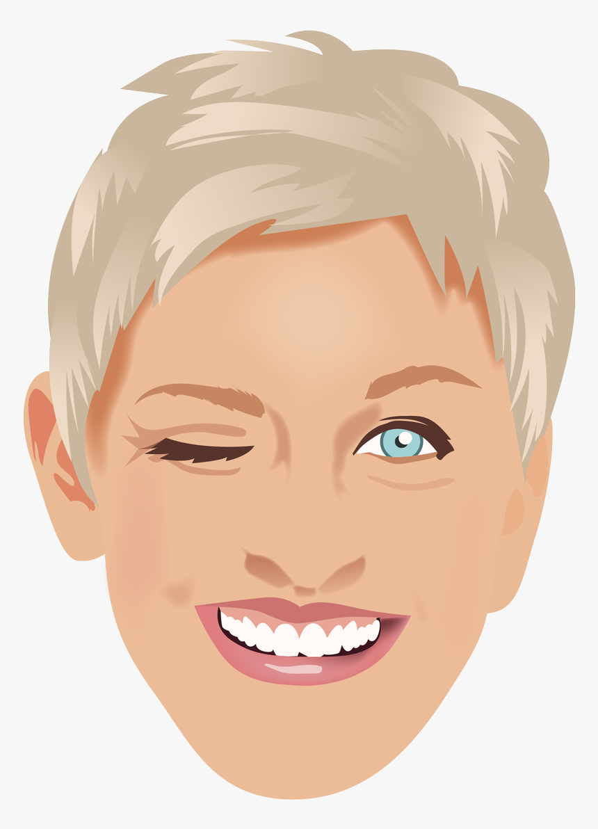 Ellen Heart Eyes Emoji , Png Download - Easy Ellen Degeneres Drawing, Transparent Png, Free Download