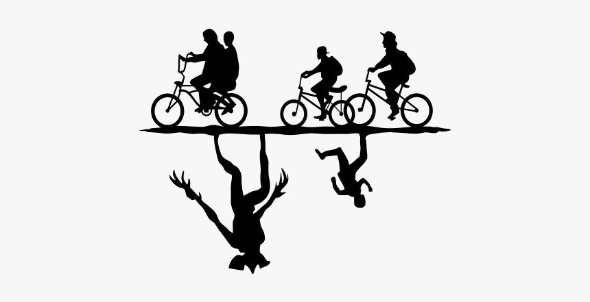The Upside Down Silhouette Clip Art Image Television - Stranger Things Bike Logo, HD Png Download, Free Download