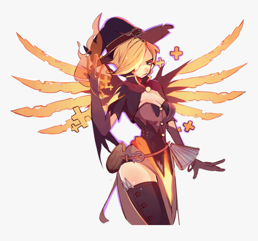 #sticker #mercy #overwatch #halloween #witch Mercy - Overwatch Mercy Fanart, HD Png Download, Free Download