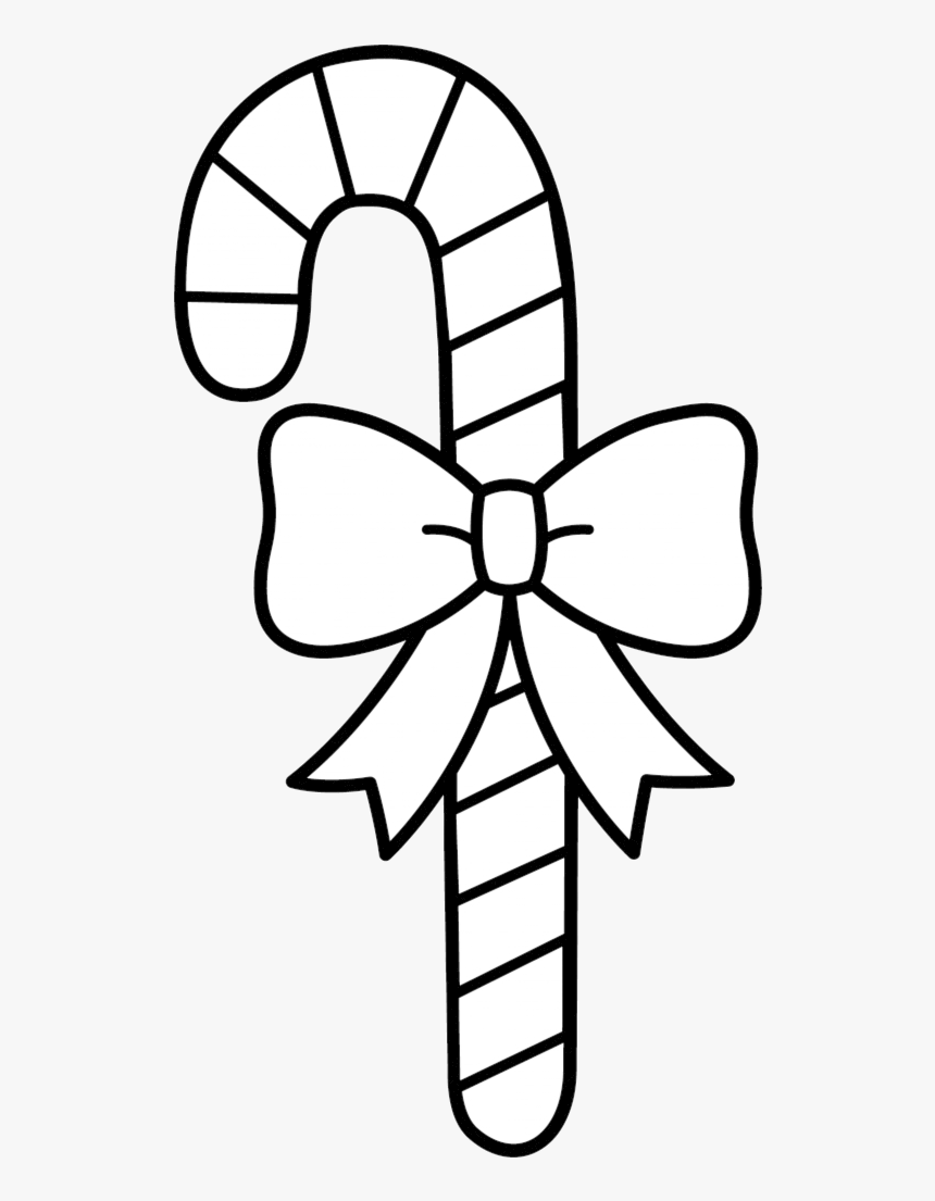 Candy Cane Clipart Black And White Honey Denim Transparent - Candy Cane Drawing Easy, HD Png Download, Free Download