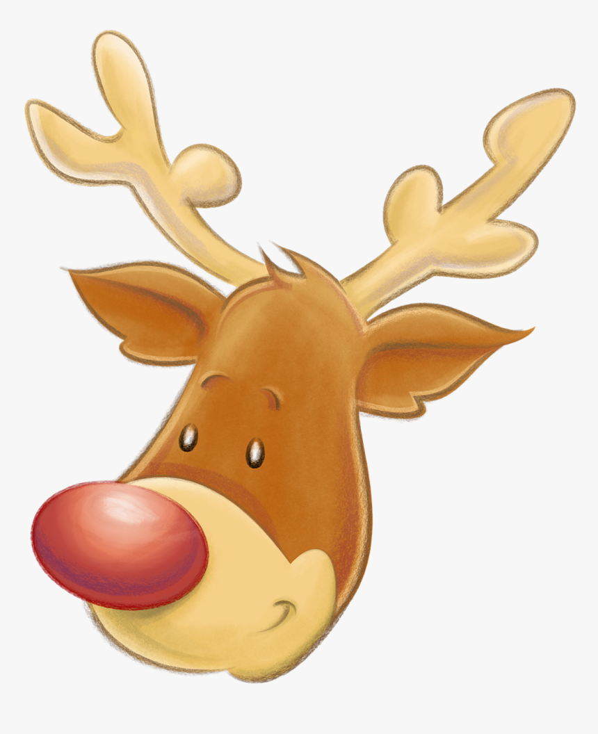 Christmas Reindeer Clipart - Gambar Kartun Kepala Rusa, HD Png Download, Free Download