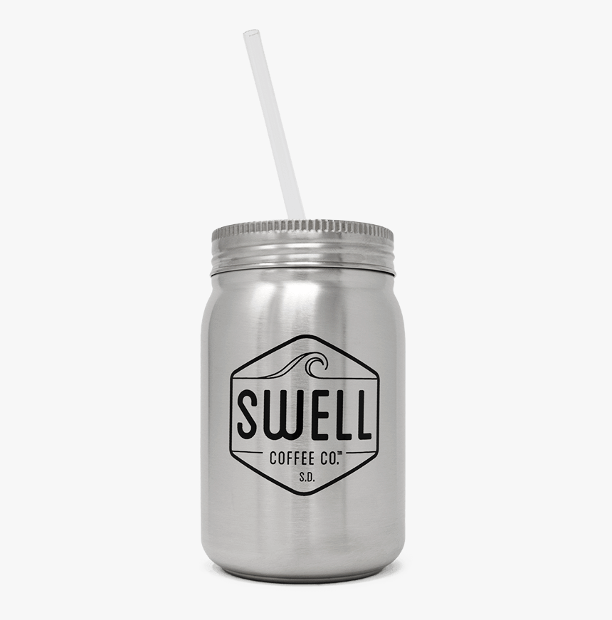 Stainless Mason Jar With Straw - Caffeinated Drink, HD Png Download, Free Download