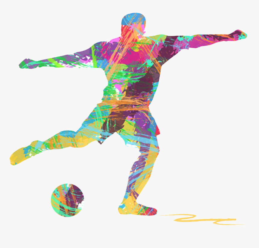 Football Player Royalty-free Illustration - Colorful Sports Silhouette Png, Transparent Png, Free Download