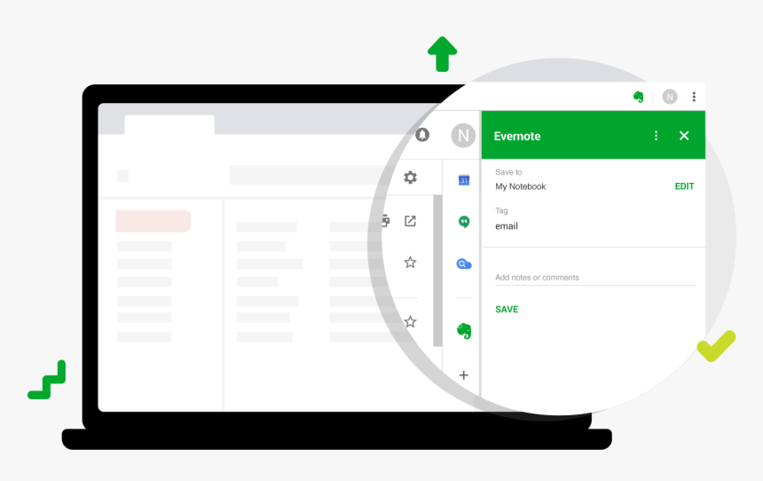 Gmail Evernote Addon, HD Png Download, Free Download