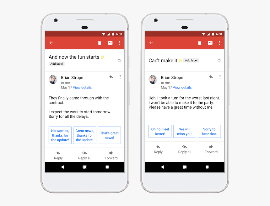 Side By Side V2 - Funny Gmail Smart Reply, HD Png Download, Free Download