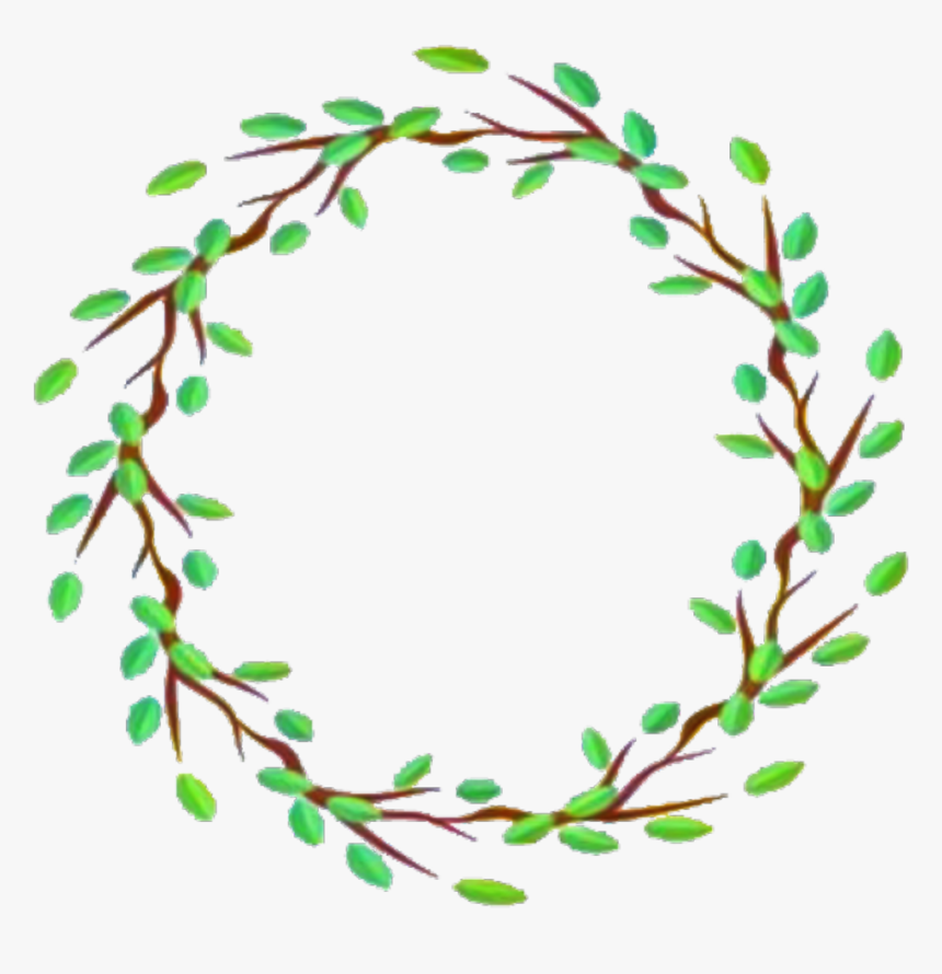 #leaves #frame #circle #sticker #freetoedit - Leaf Circle Frame Png Format, Transparent Png, Free Download