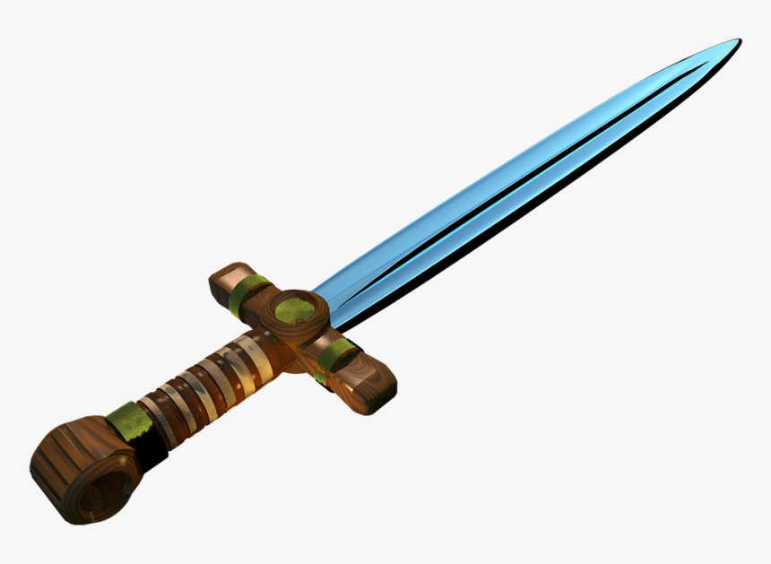 Sword, Weapon, Dagger, Blue, Blade, Metallic, Fantasy - Sword, HD Png Download, Free Download
