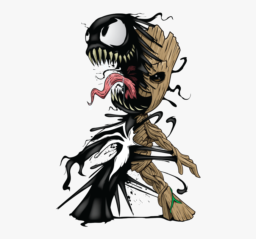 Transparent Venom Png - Baby Groot And Venom, Png Download, Free Download