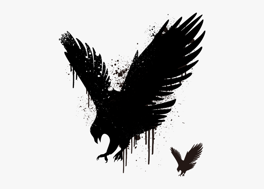 Hawk Stencil Euclidean Vector Eagle - Silhouette Eagle Wings Transparent, HD Png Download, Free Download