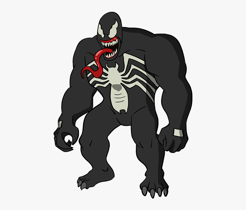 How To Draw Venom Venom Drawing Easy Step By Step Hd Png Download Kindpng