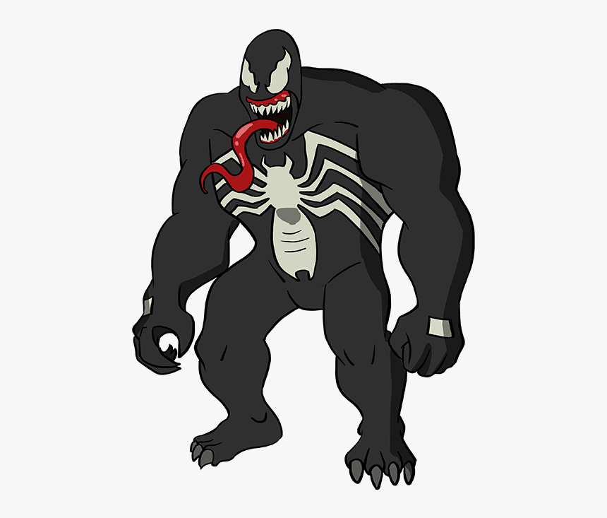 How To Draw Venom - Venom Drawing Easy Step By Step, HD Png Download, Free Download