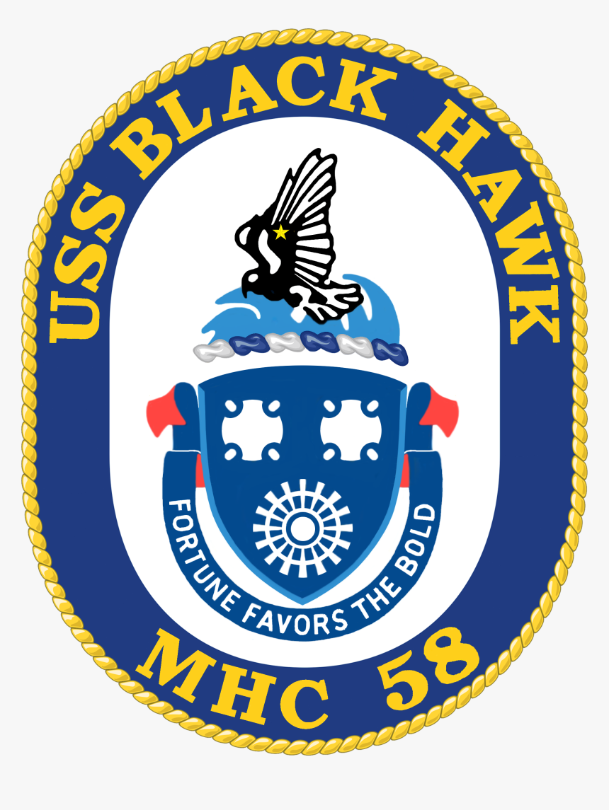 Uss Black Hawk Mhc-58 Crest - Uss Black Hawk Mhc 58, HD Png Download, Free Download