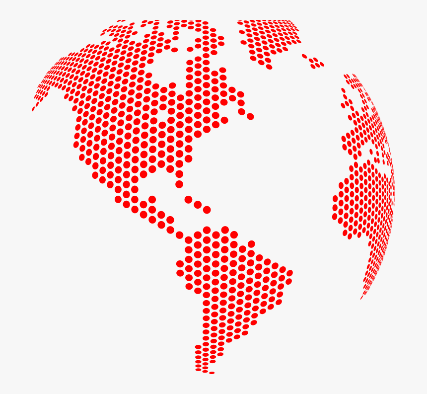 Globe Red Dot - Dotted Globe Png, Transparent Png, Free Download