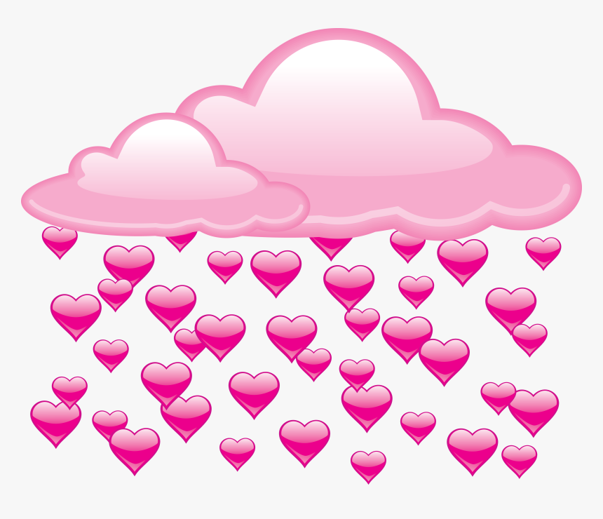 Pink Pinktheme Pinkaesthetic Aesthetic Love Cute Cloud - Raining Hearts Clipart, HD Png Download, Free Download