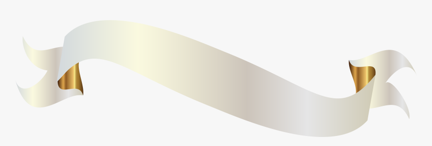 White With Gold Png - White And Gold Banner Png, Transparent Png, Free Download