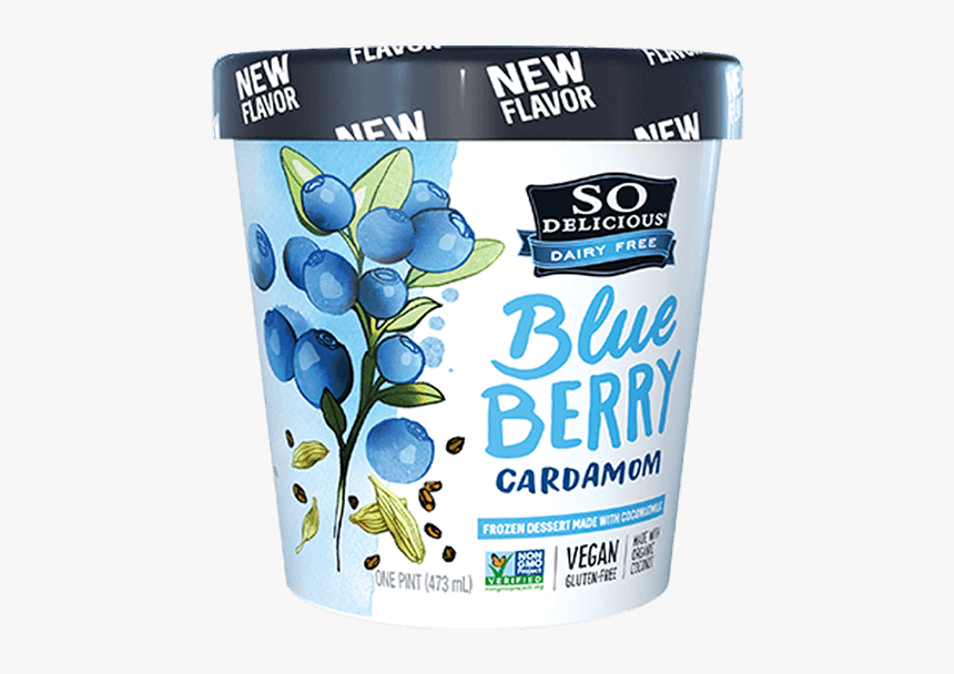 Blueberry Cardamom Coconutmilk Frozen - Blueberry Cardamom Ice Cream So Delicious, HD Png Download, Free Download