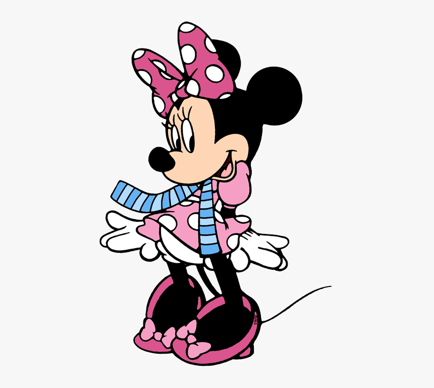 Winter Clipart Minnie Mouse - Minnie Mouse Wearing Scarf, HD Png Download, Free Download
