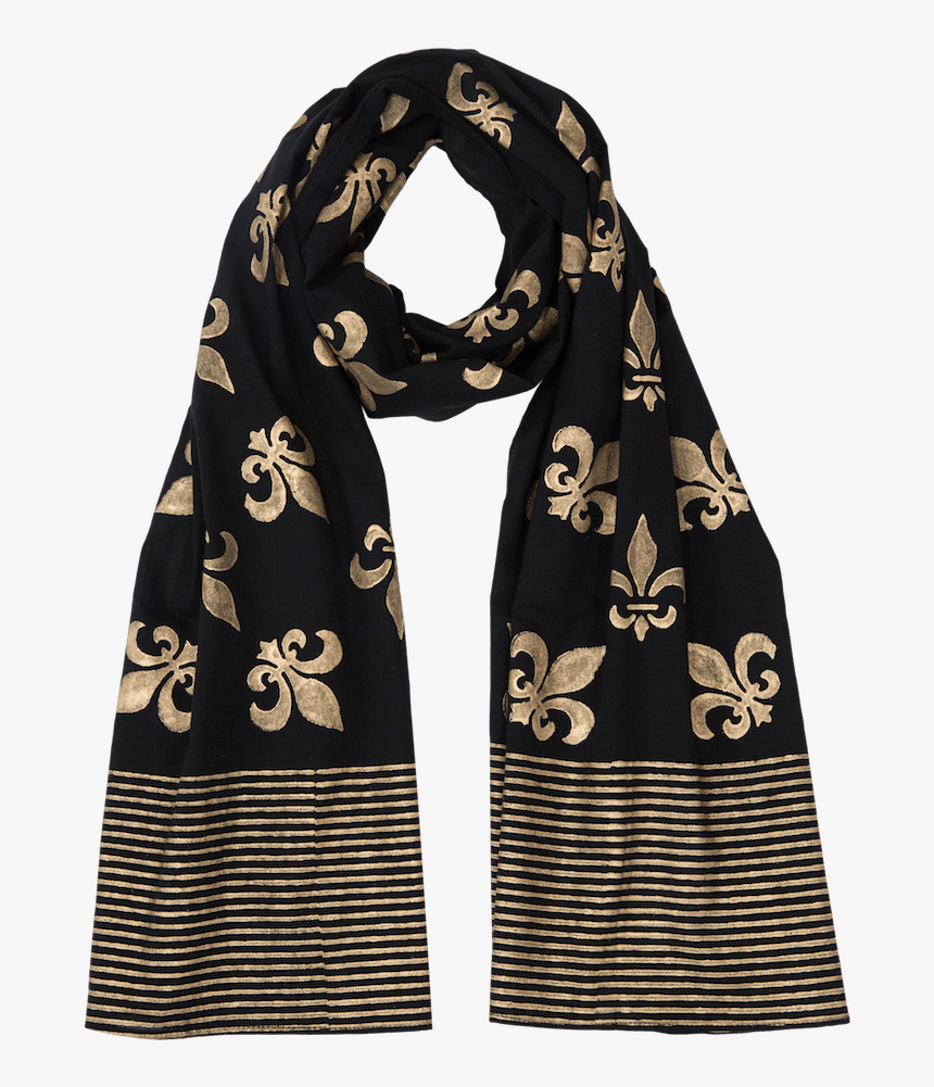 Fleur De Lis Scarf On Black - Scarf, HD Png Download, Free Download