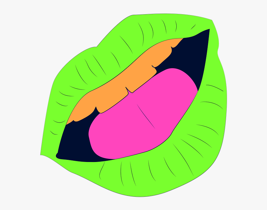 Green Mouth, Lips, Tongue, Mouth, Green, Lipstick, HD Png Download, Free Download