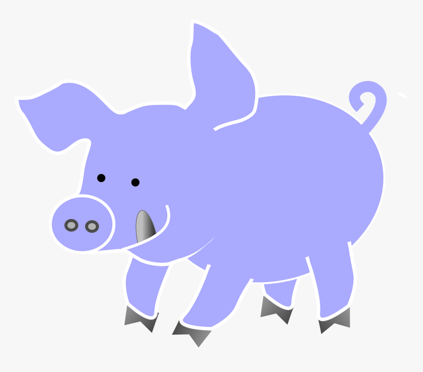 Clip Art Blue Pig, HD Png Download, Free Download