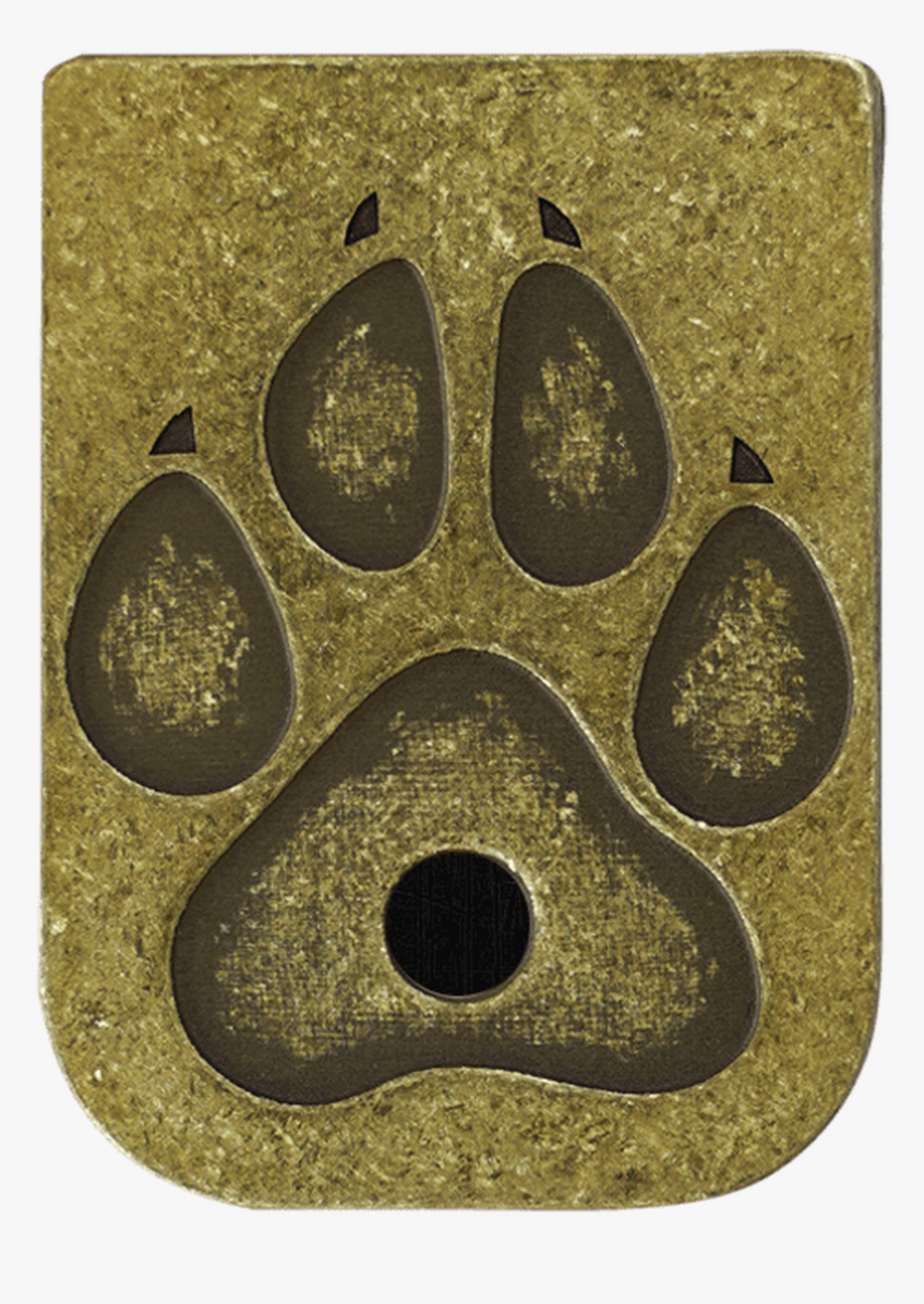 Dog Paw Brass Rugged Mag Plate - Drop, HD Png Download, Free Download