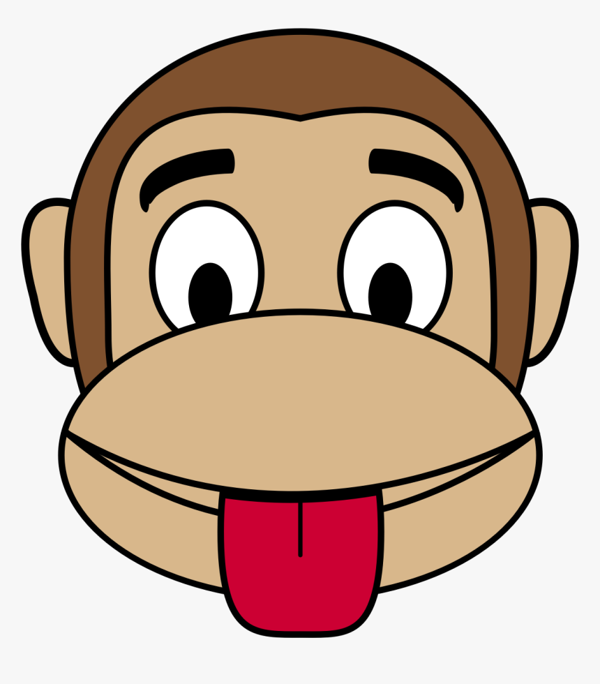 Monkey Emoji - Monkey Face Cartoon, HD Png Download, Free Download