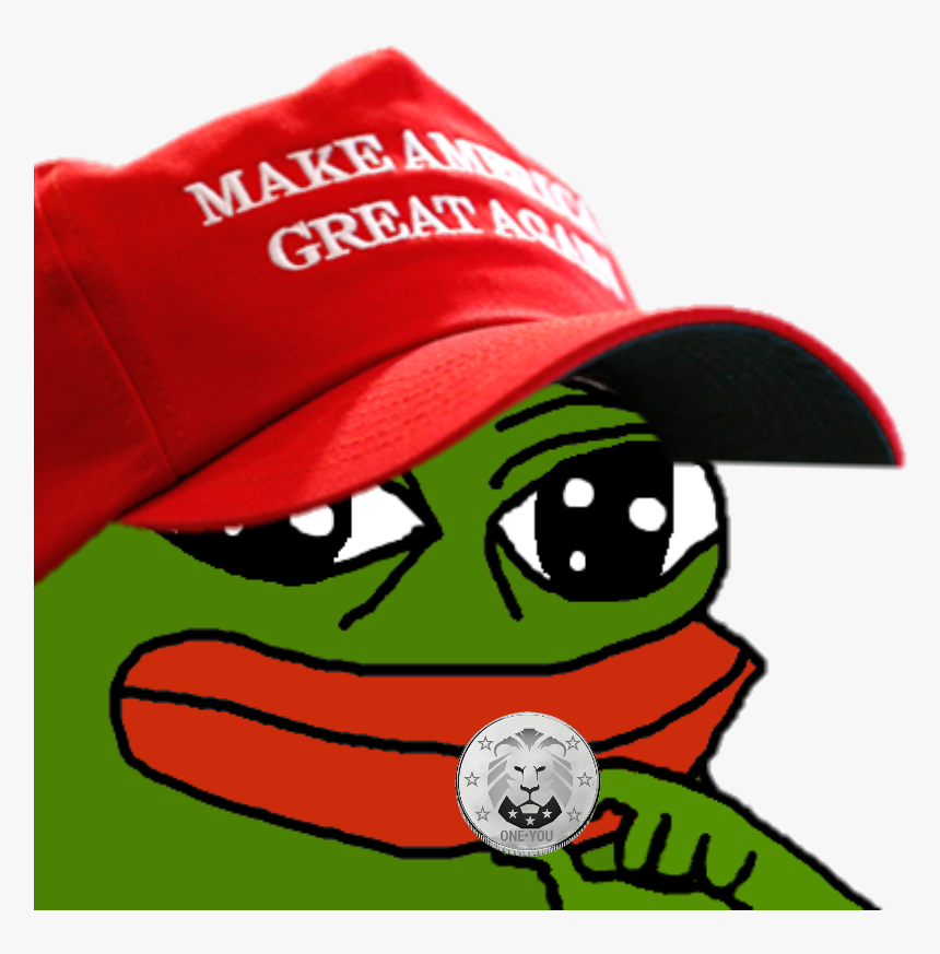 One You Green Red Cartoon Headgear - Pepe Maga Hat Transparent, HD Png Download, Free Download
