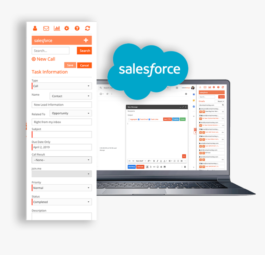 Salesforce Sidebar Gmail - Salesforce Email Integration, HD Png Download, Free Download